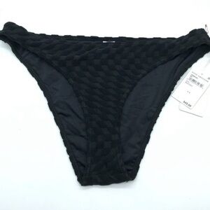 Good American Jacquard Better Bikini Bottom Cheeky Stretch Black 5 US 2XL NWT